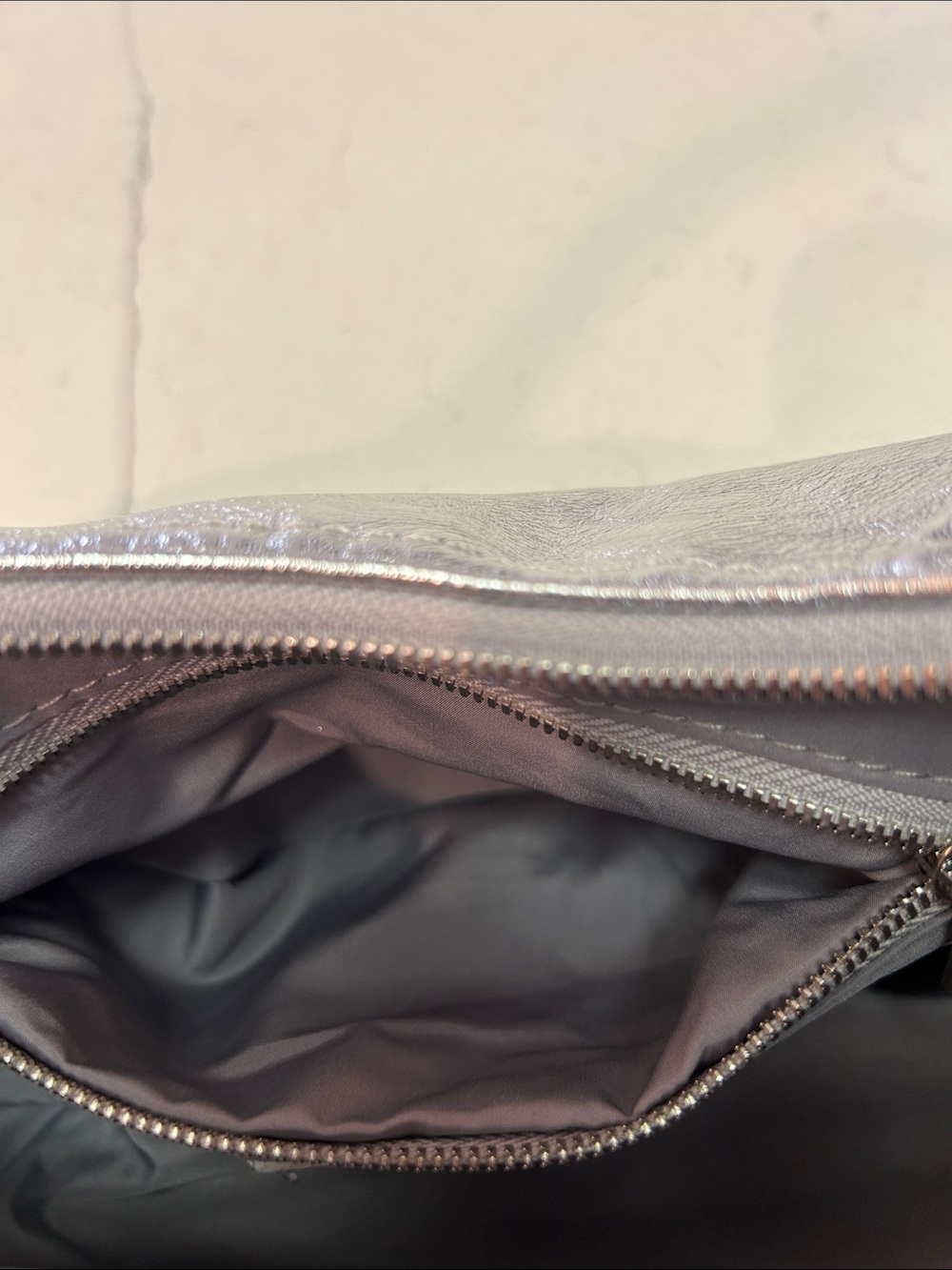 Zara Metallic Silver Crescent Shoulder Bag - Picture 10 of 13